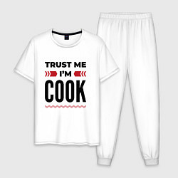 Пижама хлопковая мужская Trust me - Im cook, цвет: белый