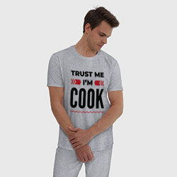 Пижама хлопковая мужская Trust me - Im cook, цвет: меланж — фото 2