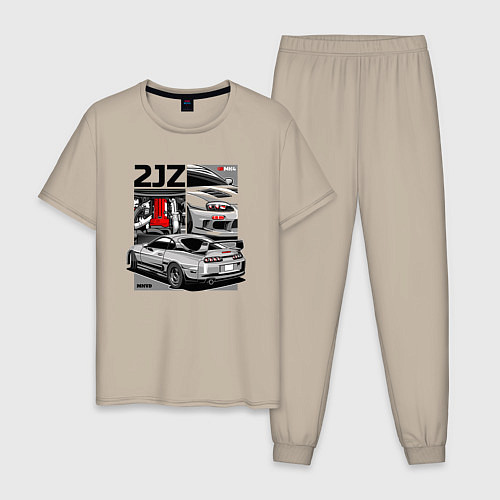 Мужская пижама Toyota Supra mk4 2JZ / Миндальный – фото 1