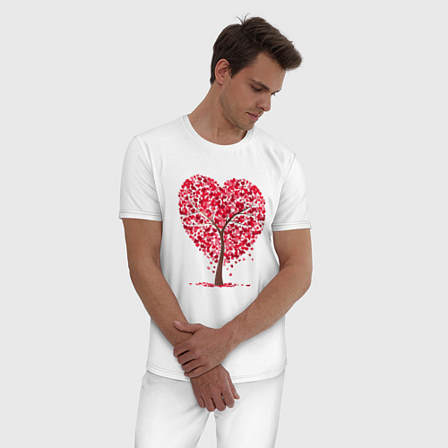 Мужская пижама Дерево в виде сердца / Белый – фото 3