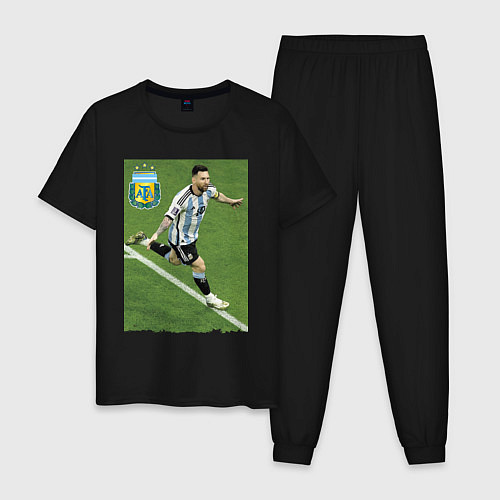 Мужская пижама Argentina - Lionel Messi - world champion / Черный – фото 1