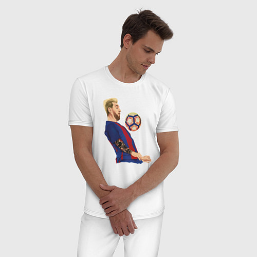Мужская пижама Messi Barcelona / Белый – фото 3