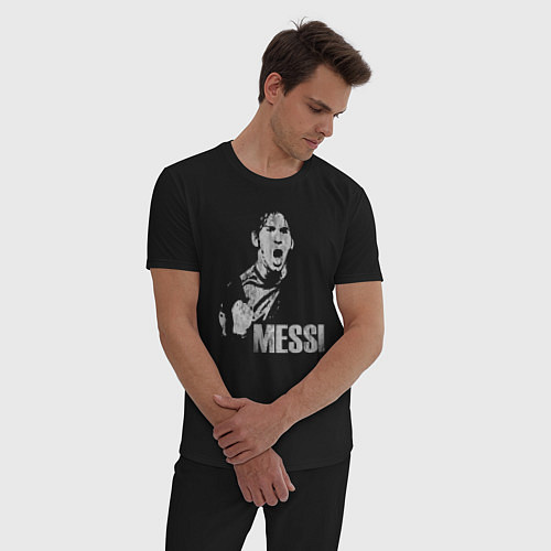 Мужская пижама Leo Messi scream / Черный – фото 3
