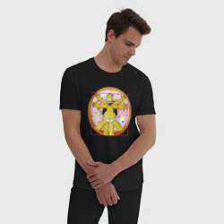 Пижама хлопковая мужская Канонические пропорции Гомера Симпсона - remake, цвет: черный — фото 2