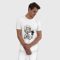 Пижама хлопковая мужская Джузо с куклой, цвет: белый — фото 2