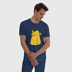 Пижама хлопковая мужская Желтый слон обиделся, цвет: тёмно-синий — фото 2