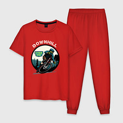 Пижама хлопковая мужская Downhill Extreme Sport, цвет: красный