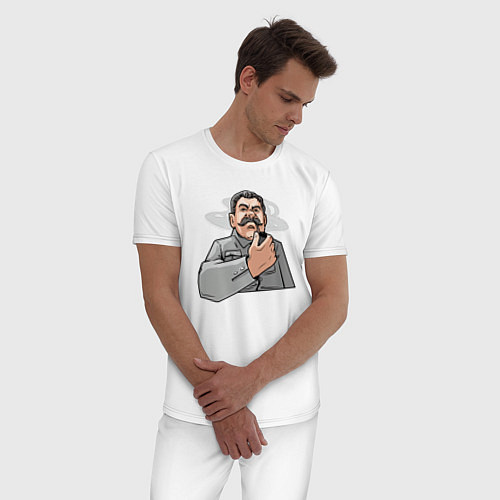 Мужская пижама Сталин недоволен / Белый – фото 3