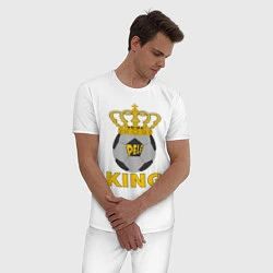Пижама хлопковая мужская Пеле король футбола, цвет: белый — фото 2
