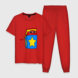 Пижама хлопковая мужская Бокси буу - project, цвет: красный