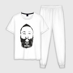Пижама хлопковая мужская Harden beard, цвет: белый