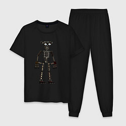 Пижама хлопковая мужская Эндоскелет, цвет: черный