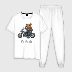 Мужская пижама Крутой мотоциклист медведь