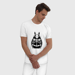 Пижама хлопковая мужская Рентген Тоторо, цвет: белый — фото 2