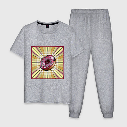 Мужская пижама Пончик в стиле поп-арт / Меланж – фото 1