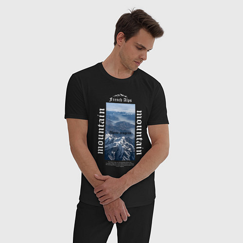 Мужская пижама Французские Альпы / Черный – фото 3