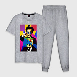 Пижама хлопковая мужская Salvador Dali: Pop Art, цвет: меланж