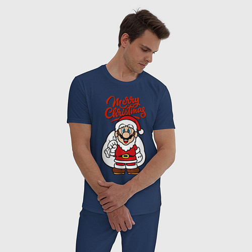 Мужская пижама Christmas Mario / Тёмно-синий – фото 3
