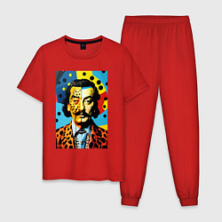 Пижама хлопковая мужская Salvador Dali : Pop Art, цвет: красный