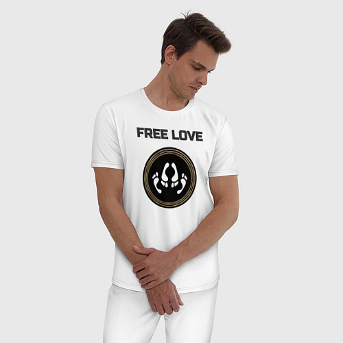 Мужская пижама Свободная любовь / Белый – фото 3