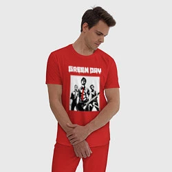 Пижама хлопковая мужская Greed Day rock, цвет: красный — фото 2