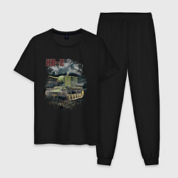 Пижама хлопковая мужская В бой на КВ-2, цвет: черный