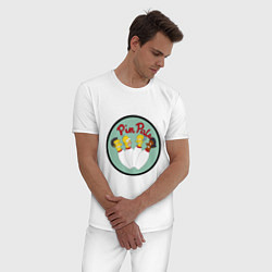 Пижама хлопковая мужская Simpsons bowling, цвет: белый — фото 2