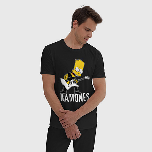Мужская пижама Ramones Барт Симпсон рокер / Черный – фото 3