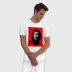 Пижама хлопковая мужская Че Гевара расплывчатая иллюзия, цвет: белый — фото 2