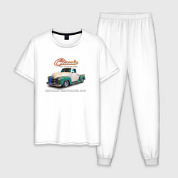 Пижама хлопковая мужская Пикап Chevrolet Thriftmaster 1948, цвет: белый