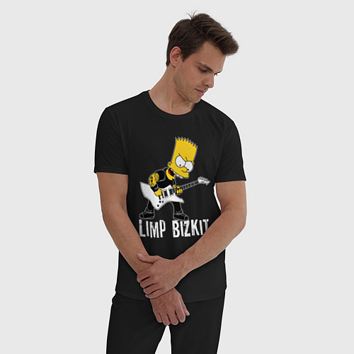 Мужская пижама Limp Bizkit Барт Симпсон рокер / Черный – фото 3