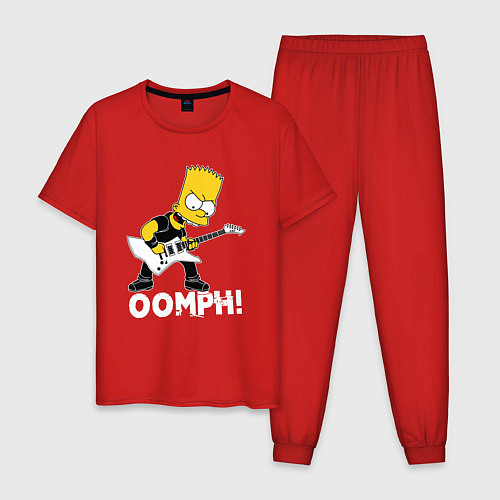Мужская пижама OOMPH! Барт Симпсон роке / Красный – фото 1