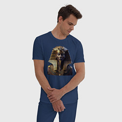 Пижама хлопковая мужская Египетский фараон, цвет: тёмно-синий — фото 2