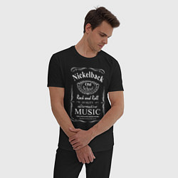 Пижама хлопковая мужская Nickelback в стиле Jack Daniels, цвет: черный — фото 2