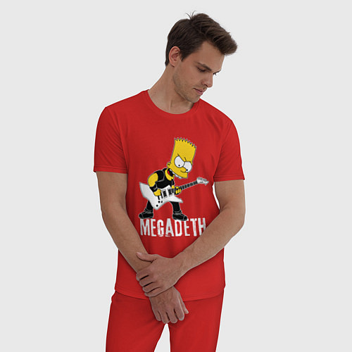 Мужская пижама Megadeth Барт Симпсон рокер / Красный – фото 3