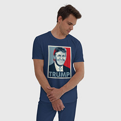 Пижама хлопковая мужская Trump, цвет: тёмно-синий — фото 2