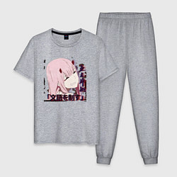 Пижама хлопковая мужская Anime X Girl, цвет: меланж