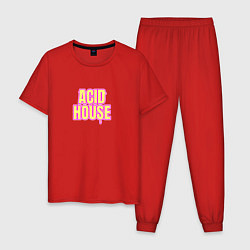 Мужская пижама Acid house стекающие буквы