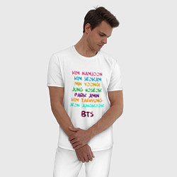 Пижама хлопковая мужская BTSOT7, цвет: белый — фото 2
