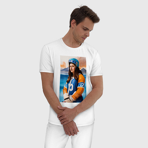 Мужская пижама Мона Лиза - крайний нападающий / Белый – фото 3