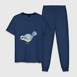 Пижама хлопковая мужская Синяя птица, цвет: тёмно-синий
