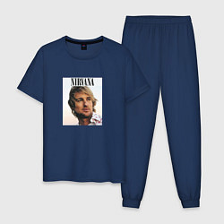 Пижама хлопковая мужская Nirvana Оуэн Уилсон пародия, цвет: тёмно-синий
