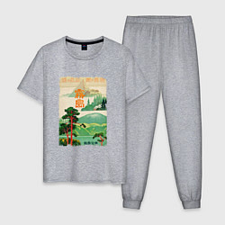 Пижама хлопковая мужская Япония винтаж, цвет: меланж