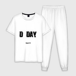 Пижама хлопковая мужская D DAY Agust D, цвет: белый