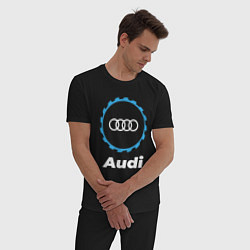 Пижама хлопковая мужская Audi в стиле Top Gear, цвет: черный — фото 2