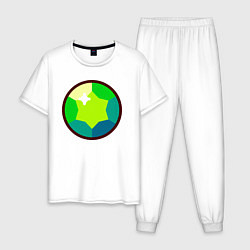 Пижама хлопковая мужская Бравл Старс - Гем, цвет: белый