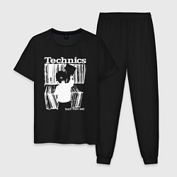 Пижама хлопковая мужская Tichnics music, цвет: черный