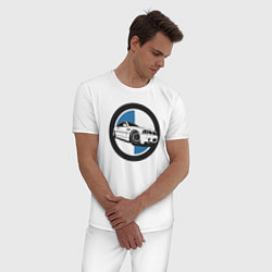 Пижама хлопковая мужская BMW style, цвет: белый — фото 2