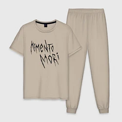 Пижама хлопковая мужская Memento mori Pharaoh, цвет: миндальный