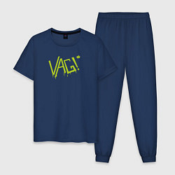 Пижама хлопковая мужская VAG Tag, цвет: тёмно-синий